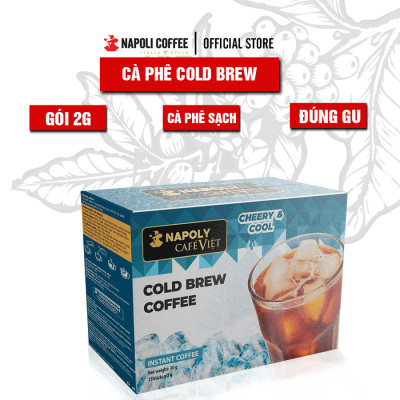 Cà Phê Sấy Lạnh Hòa Tan COLD BREW Napoli Coffee Không Đường Chua Thanh Hậu Ngọt - Hộp 15gói x 2g