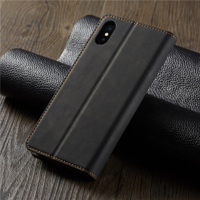 Bao da bò non dạng ví hãng Greencase dành cho iPhone X/Xs - Hàng nhập khẩu