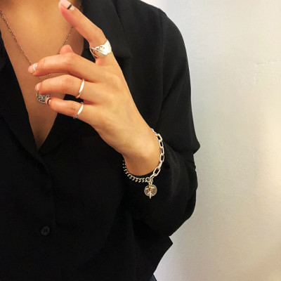 Vòng tay mix thập tự và đồng xu nam nữ fashion