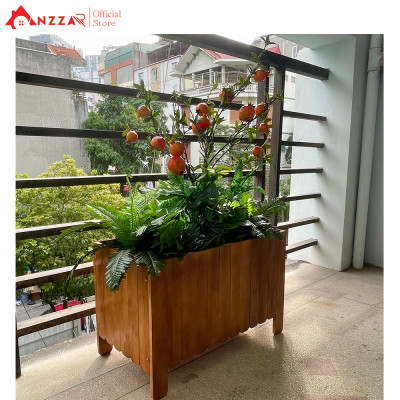 Chậu gỗ trồng cây, hoa, chậu chữ nhật trồng cây ban công-04