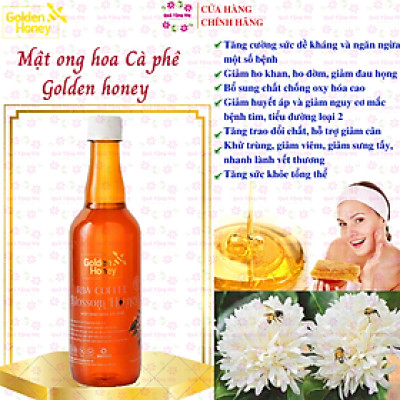 Mật ong Golden honey hỗ trợ tăng sức đề kháng, giảm ho, viên họng, dưỡng ẩm da và môi cang bóng mịn màng, dùng nấu ăn - QuaTangMe Extaste