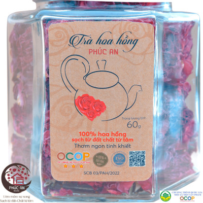[ OCOP 3 SAO - Đặc Sản Vùng Miền ] Trà Hoa Hồng Phúc An 60gr , giúp giảm căng thẳng, bí quyết khỏe đẹp của các quý cô - Phúc An House