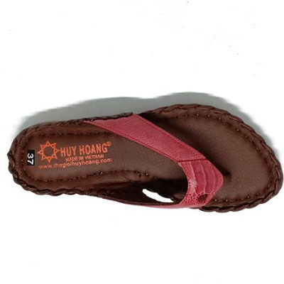 Dép nữ Huy Hoàng da đà điểu màu hồng HT7412