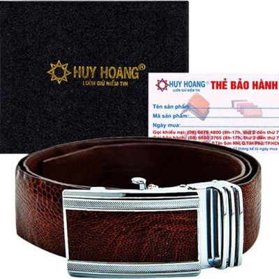 Thắt Lưng Nam Da Đà Điểu Bản Lớn Trơn Huy Hoàng HT4428 - Nâu Đỏ