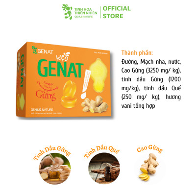 Combo 3 hộp 100 viên - Kẹo thảo mộc Gezcol - Kẹo Genat Gừng - Kẹo ngậm Chanh sả - Genat - Tinh hoa thiên nhiên