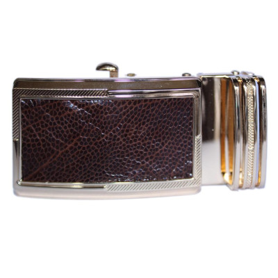 HT9408 - Đầu khóa da đà điểu Huy Hoàng 3,5 phân đầu vàng màu nâu đỏ