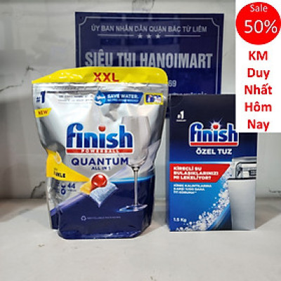 Combo Viên rửa bát Finish Hữu cơ 40 viên+ Muối Finish 1.2kg