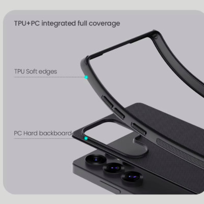 Ốp lưng sần chống sốc cho Samsung Galaxy S25 Ultra mặt lưng nhám hiệu Nillkin Super Frosted Shield Pro cho mặt lưng nhám chống trơn trượt tay, khả năng chống sốc cực tốt, chất liệu cao cấp - Hàng nhập khẩu