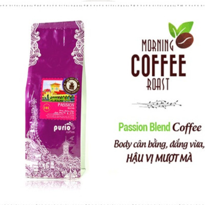 PURIO Ground Coffee - cà phê bột nguyên chất - Passion Blend, 70% Robusta & 30% Arabica, Đắng vừa - Gói 250gr