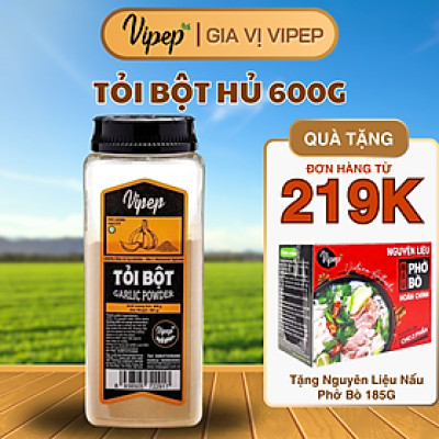 Tỏi Bột Tự Nhiên Vipep Hũ Nhựa 600g