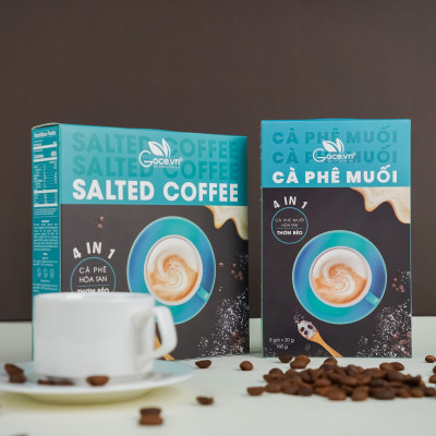 Salted Coffee Goce.vn - Cafe Muối hòa tan 4 trong 1 - 160g (8 gói x 20g)