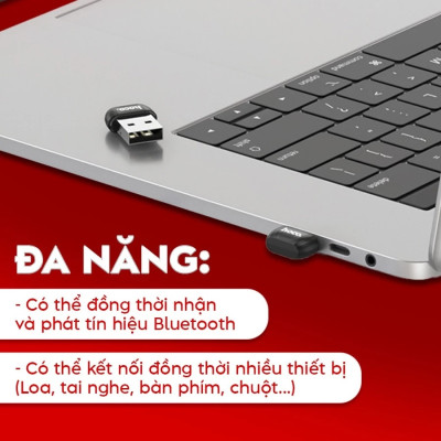 USB Bluetooth Ho,co UA18, Bộ chuyển đổi USB sang bluetooth 5.0 hỗ trợ kết nối đa thiết bị loa, tai nghe, bàn phím chuột - Hàng chính hãng