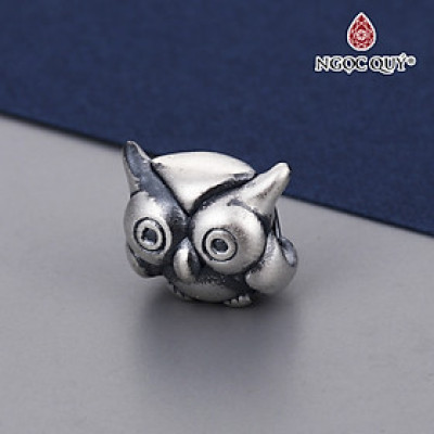 Charm bạc cú xỏ ngang - Ngọc Quý Gemstones