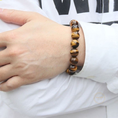 Vòng Tay Đá Mắt Hổ Nâu Vàng Cho Người Mệnh Kim Và Mệnh Thổ