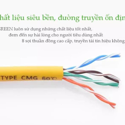 Ugreen UG30642NW103TK 10M màu Vàng Cáp mạng LAN CAT5E UPT - HÀNG CHÍNH HÃNG
