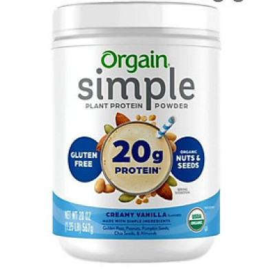 Date 10/26 Bột Đạm Thực Vật Protein hữu cơ Orgain Simple Organic Protein Powder 567g Vị Vanilla