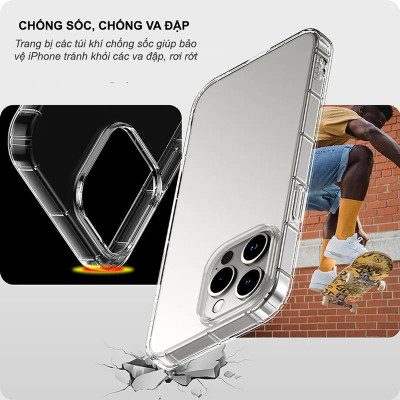 Ốp lưng chống sốc cho iPhone 16/ 16 Plus/ 16 Pro/ 16 Pro Max hiệu Likgus Crashproof ,chống ố, giúp chống chịu mọi va đập - Hàng chính hãng