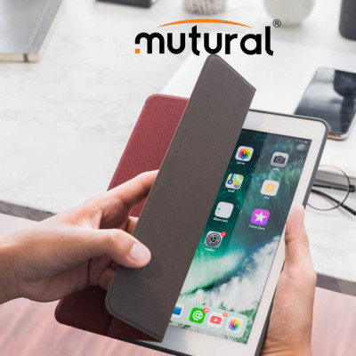 Bao da ipad Mini 5 2019 hiệu Mutural có khe cài bút cảm ứng_ Đỏ- hàng nhập khẩu