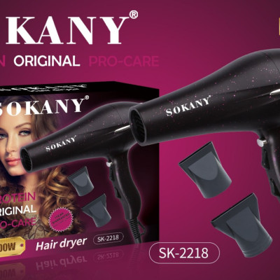 Máy sấy tóc SOKANY công suất lớn 2600W dùng cực khỏe như salon, có nhiều chiều sấy để lựa chọn - XANH TÍM 2218 - HÀNG CHÍNH HÃNG - DELIYA