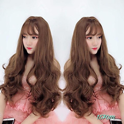 Tóc giả cao cấp xoăn cao- tặng lưới chùm tóc- hình thật