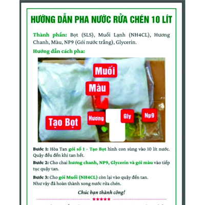 hỗn hợp pha nước rửa chén, bát  tự pha được 10L Hương Chanh Nhiều Bọt Sạch Chén Bát