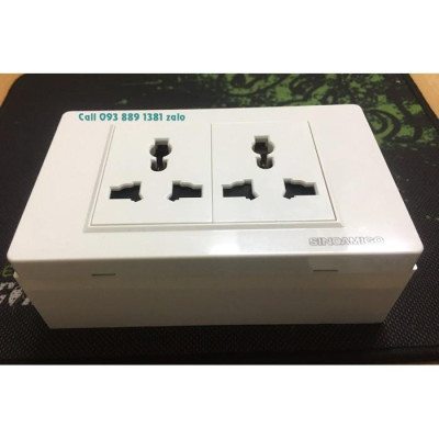 Ổ điện âm tường 3 chấu cắm đa năng K6-040 Sinoamigo, công suất 16A-220V nhập khẩu chính hãng