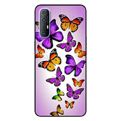 Ốp lưng dành cho Oppo Reno 3 / A91 - Reno 3 Pro - Reno 4 - Reno 4 Pro mẫu Bướm Tím Bay