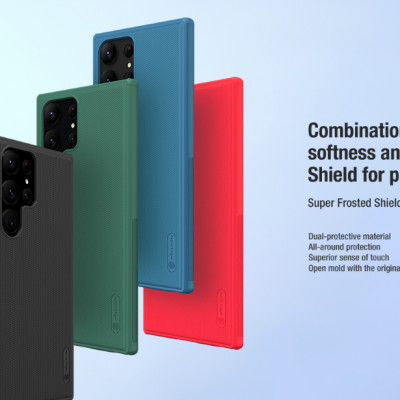 Ốp Lưng Dành Cho Samsung Galaxy S23 Ultra Chính Hãng Nillkin SUPER FROSTED SHIELD PRO Dạng Sần, Chống Sốc, Không Bám Vân Tay - Hàng Chính Hãng
