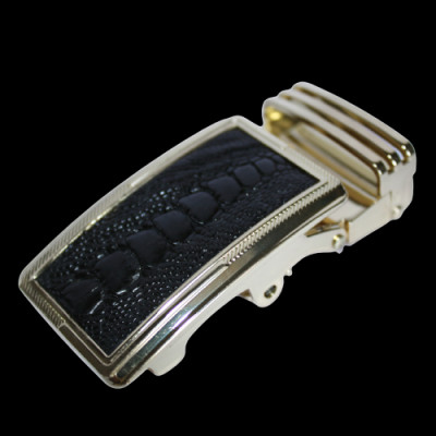 HC9405-06-07-08 - Đầu khóa da đà điểu Huy Hoàng 3,5 phân đầu vàng màu đen, nâu đất, vàng bò, nâu đỏ