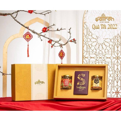 Set Quà Nhụy hoa nghệ tây Saffron kèm Trà hoa và Đông trùng hạ thảo