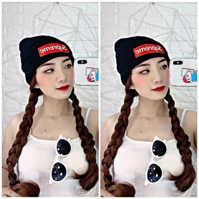 Tóc giả mũ len tết rít