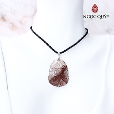 Mặt dây chuyền nữ hoàng hồ ly 9 đuôi đá thạch anh tóc đỏ hợp mệnh hỏa, thổ - Ngọc Quý Gemstones