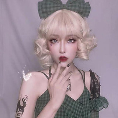 Tóc giả vàng tây cao cấp- tặng lưới chùm toc