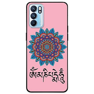 Ốp lưng dành cho Oppo Reno 6 - Reno 6 Z mẫu Om Mani Padme Hum Hồng Xanh