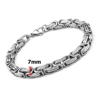 Lắc tay nam titan cao cấp đẹp sang trọng inox thép không gỉ ziczac vuông trangsucpt 9mm PTLTNA78