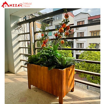 Chậu gỗ trồng cây, hoa, chậu chữ nhật trồng cây ban công-04