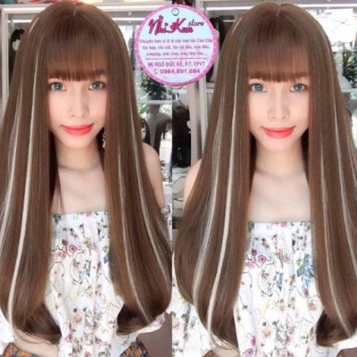 Tóc giả cúp dài cao cấp moc line - tặng lưới chùm tóc