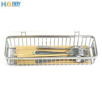 Khay đựng đũa muỗng có 2 móc treo inox 304 Hobby Home Decor KM