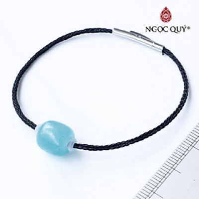 Vòng dây thép đá amazonite mệnh thủy , mộc - Ngọc Quý Gemstones