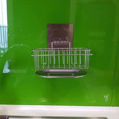 Giá Để Giẻ Rửa Bát, Nước Rửa Chén Đa Năng Inox 304 Có Khay Hứng Nước Và Thanh Phơi Khăn - Tặng Sét 5 Kẹp Miệng Túi