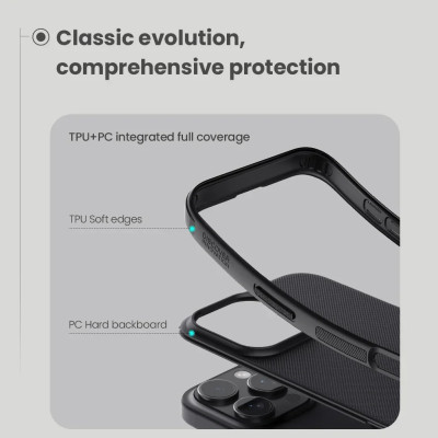 Ốp lưng dành cho iPhone 16 Pro Max, iPhone 16 Pro, iPhone 16 Plus, iPhone 16 hiệu NILLKIN Super Frosted Shield Pro viền mền bảo vệ camera, chống trơn, chống sốc cao cấp - Hàng chính hãng