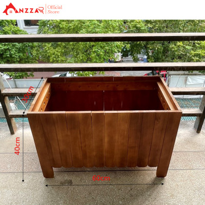 Chậu gỗ trồng cây, hoa, chậu chữ nhật trồng cây ban công-04