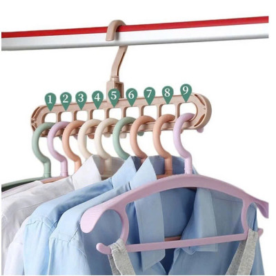 Combo 20 Móc Treo Quần Áo 9 Lỗ Thông Minh , Đa Năng GROFA - Hàng chính hãng (Giao màu ngẫu nhiên)