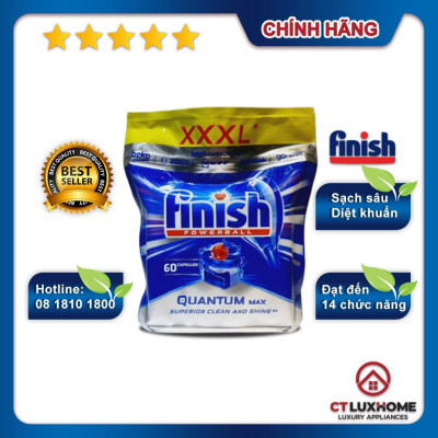 Viên rửa bát Finish Quantum Max 60 viên - Hàng chính hãng 