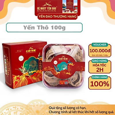 Yến Khánh Hòa - Yến Thô Đảo [Hộp 100g] - Đệ Nhất Yến Đảo - Tăng cường sức đề kháng - Bổ phổi - Hỗ trợ điều trị ung thư - Điều hòa huyết áp - Cải thiện giấc ngủ - Bổ khí dưỡng nhan - Tăng cường sinh lực nam nữ