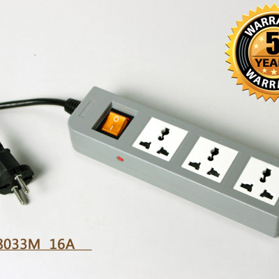 Ổ Cắm Dài 3 Ổ Cắm Dobo Electric Korea (16A - 3m) - Trắng Xám