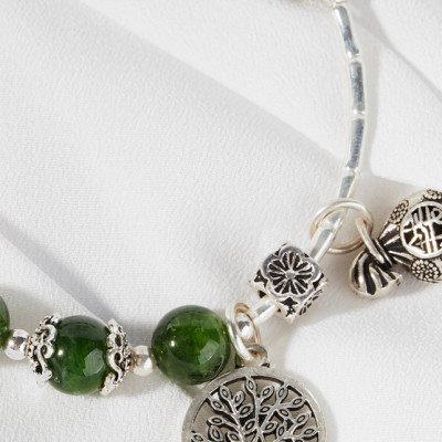 Vòng diopside phối tỳ hưu bạc Ngọc Quý Gemstones