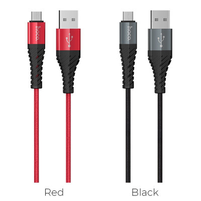 Cáp sạc bọc dù hoco x38 New Micro usb 2.4a dây dài 1m cho andoird giao mầu ngẫu nhiên - hàng chính hãng