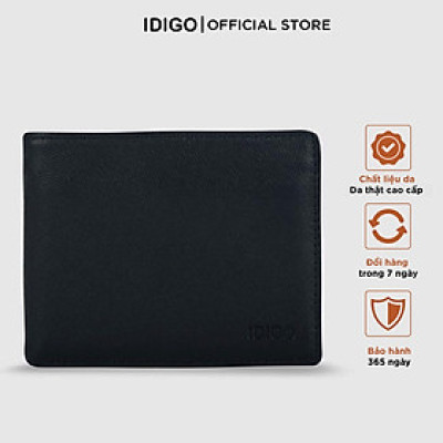 Ví nam da thật cầm tay chữ nhật hoạ tiết vân nhám IDIGO MW1 5024-00