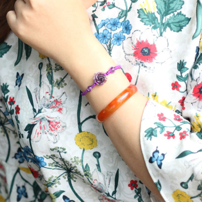 Vòng Kết Dây Hoa Mẫu Đơn Thạch Anh Tím Ngọc Quý Gemstones GA145